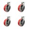 Service Caster 10'' Heavy Duty Red Poly on Cast Iron Swivel Caster Set with 2 Swivel Locks, 4PK CRAN-SCC-KP92S1030-PUR-RS-BSL-2-S-2 - alternate 1